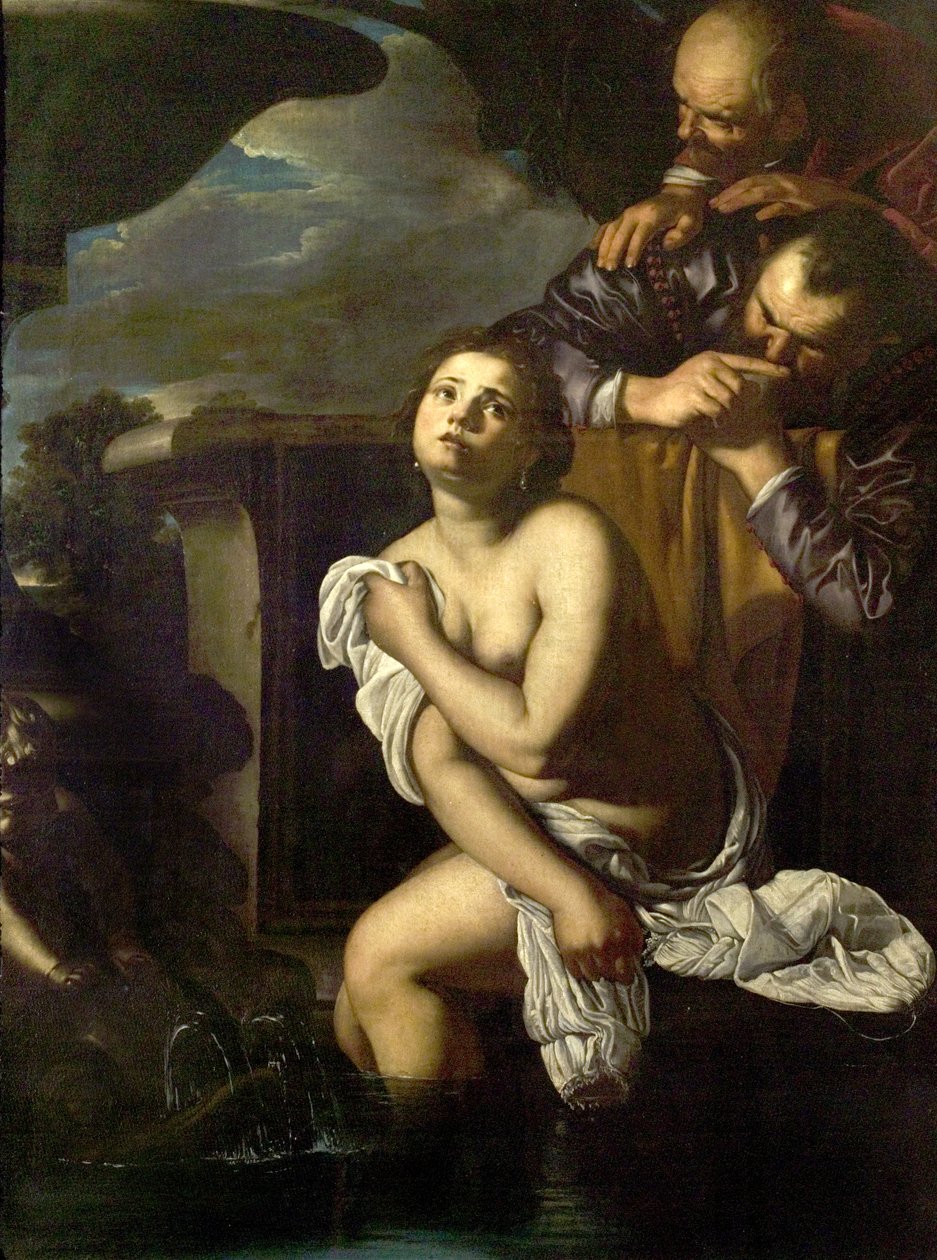 Susannah and the Elders (olje på lerret) av Artemisia (attr.to) Gentileschi