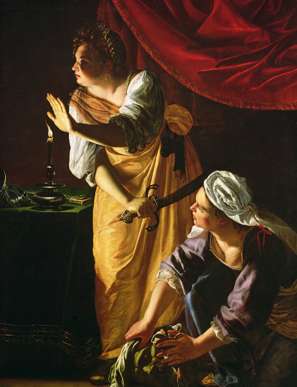 Judith og tjenestepike med sjefen for Holofernes, ca. 1625 av Artemisia Gentileschi