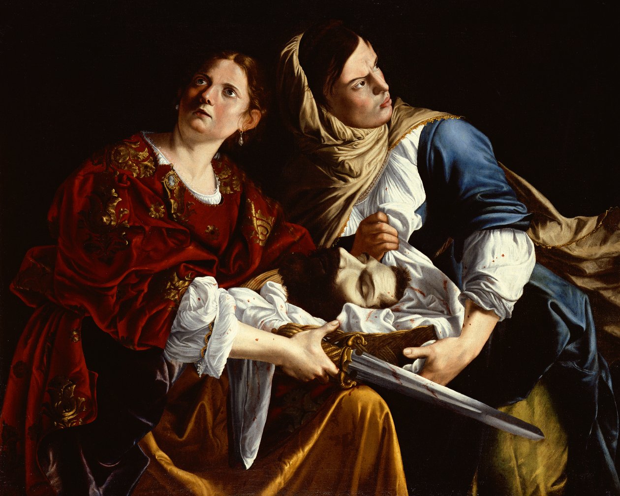 Judith og hennes tjenestepike med hodet av Holofernes (olje på lerret) av Artemisia Gentileschi