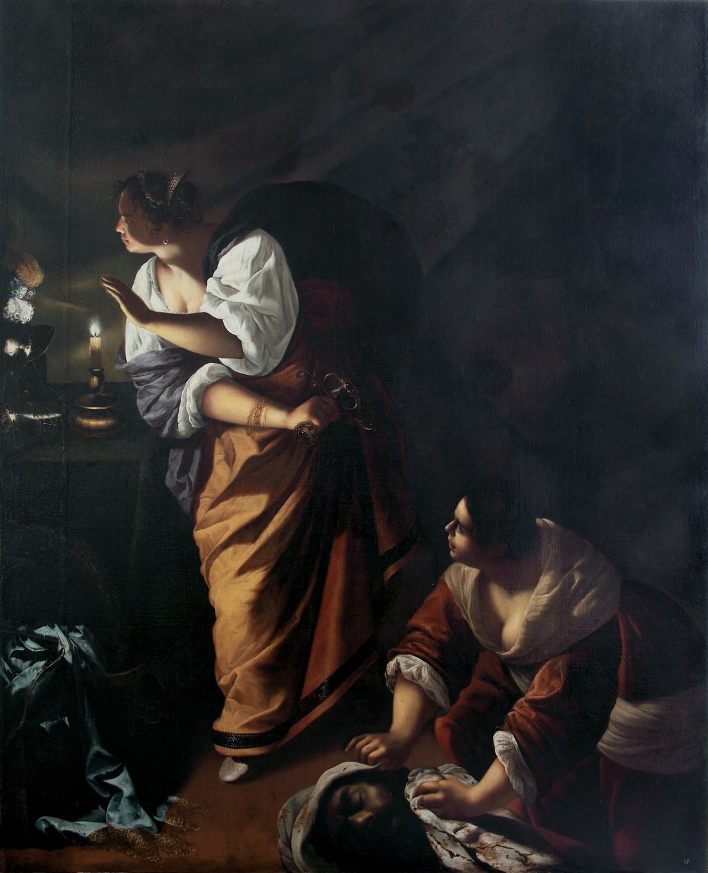 Judith og hennes hushjelp Abra med hodet av Holofernes, ca. 1647-1648 av Artemisia Gentileschi