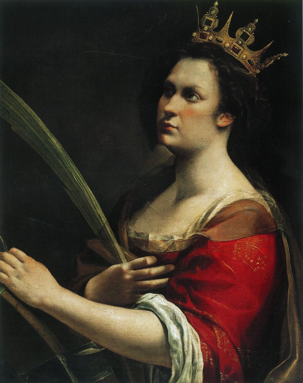 Selvportrett som Saint Catherine of Alexandria, ca. 1618. av Artemisia Gentileschi