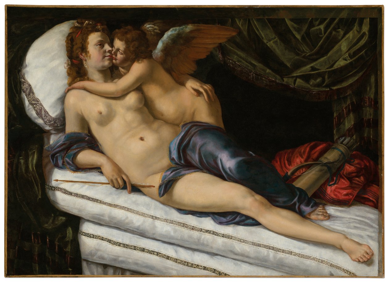 Venus og Amor av Artemisia Gentileschi