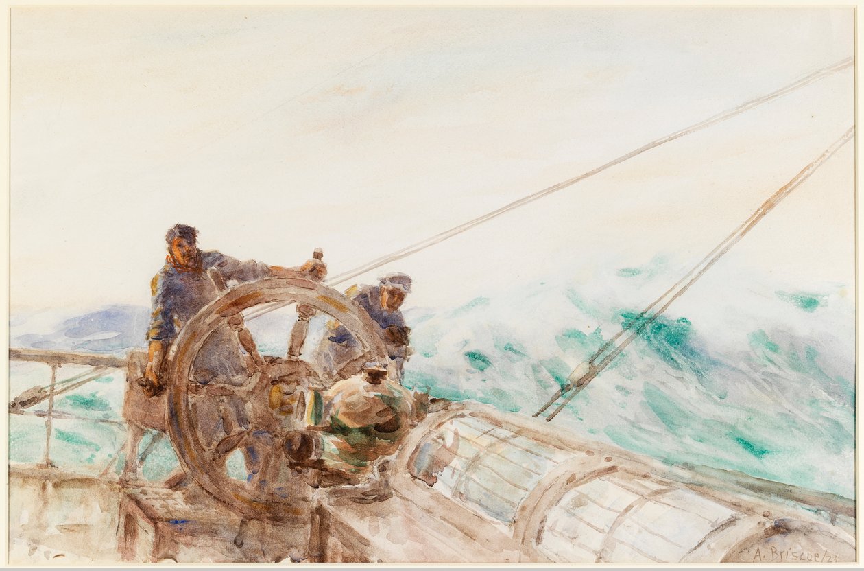The Following Sea, 1925 (blyant og wc på papir) av Arthur Briscoe