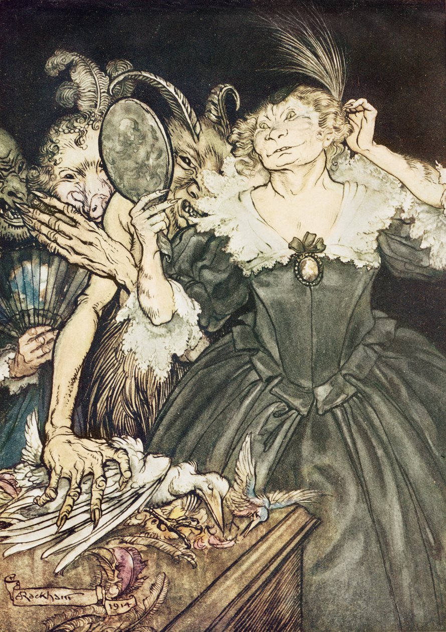 Comus av John Milton: Og de, så perfekt er deres elendighet, 1914 av Arthur Rackham