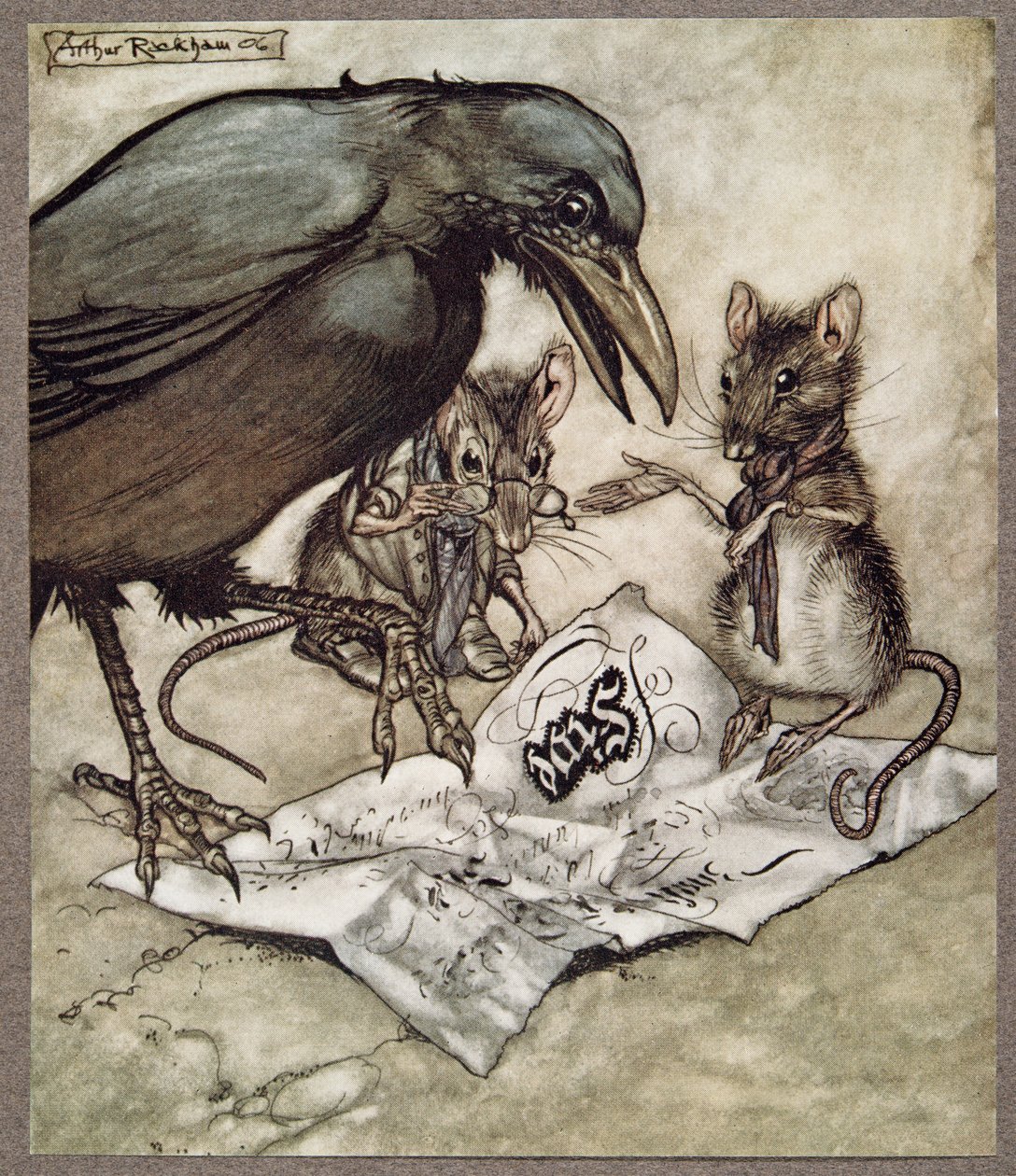 Avskyelig ropte Solomon i raseri, fra Peter Pan i Kensington Gardens av J M Barrie (1860 - 1937), pub. 1906 av Arthur Rackham