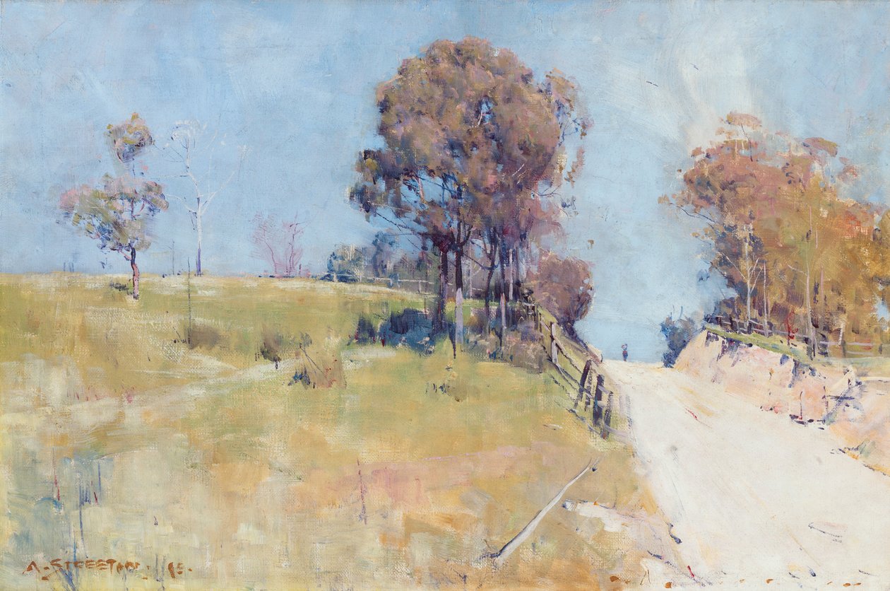 Sollys (kutting på en varm vei) av Arthur Streeton