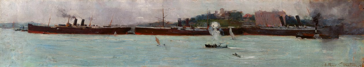 De tre liners, Circular Quay av Arthur Streeton