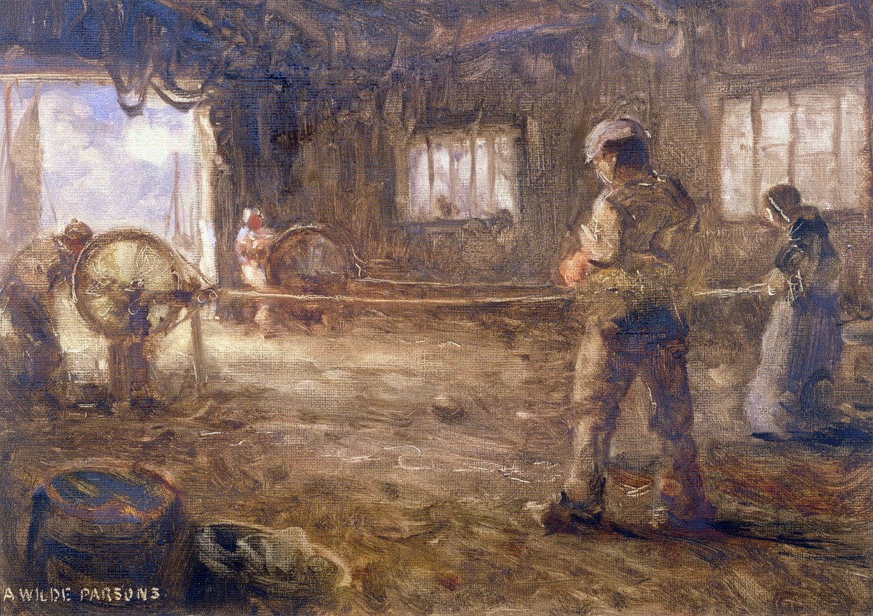 The Rope Walk, 1932 (olje på papir) av Arthur Wilde Parsons