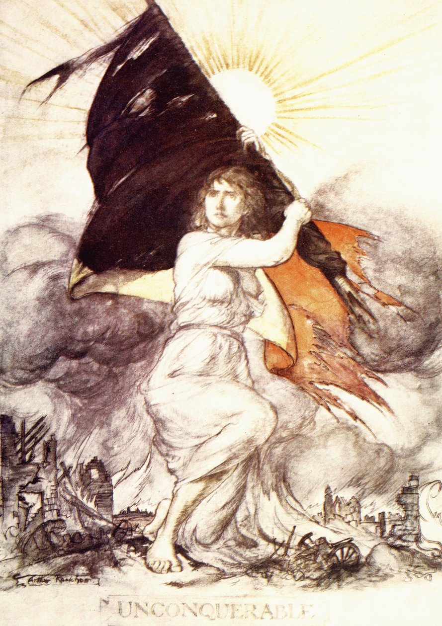 Uovervinnelig (farge litho) av Arthur (after) Rackham