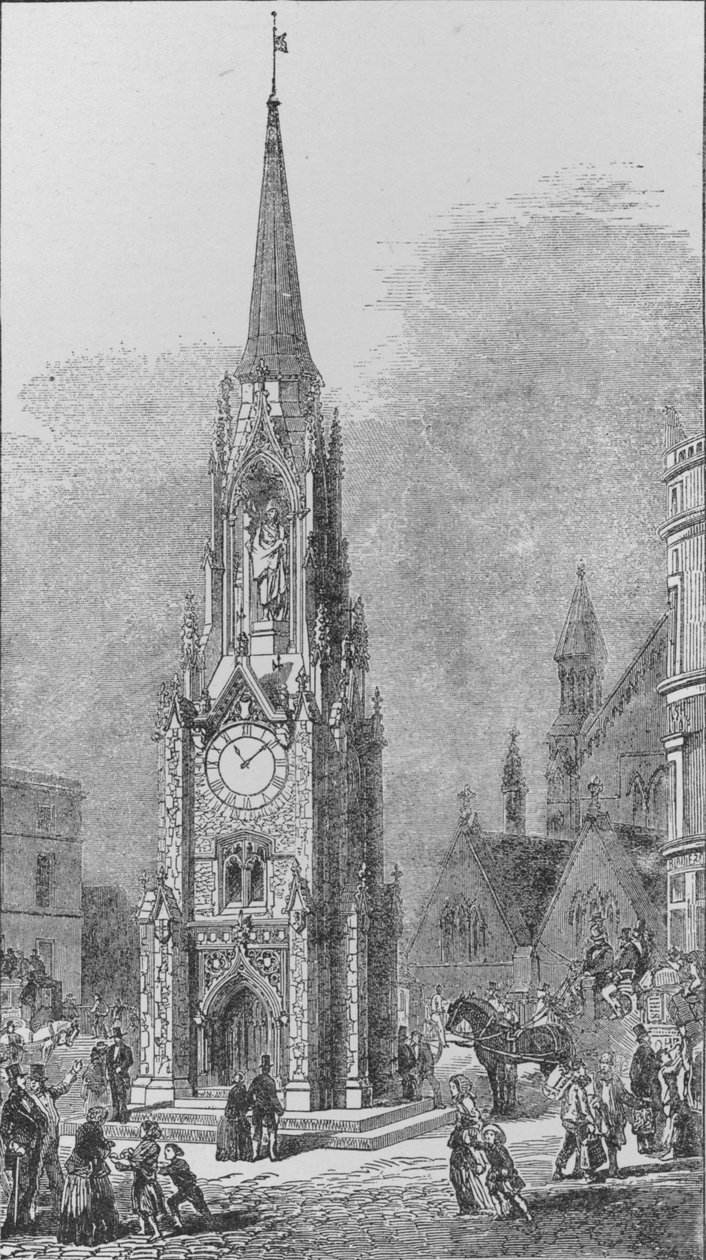 Wellington Testimonial Clock Tower som sto ved South End of London Bridge, slik det ser ut av Arthur Ashpitel
