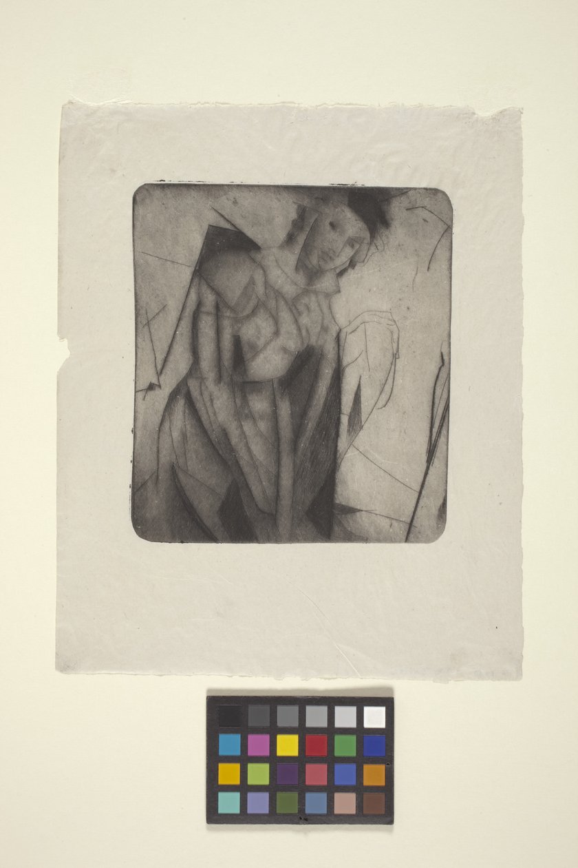 Figur i glass (tørrpunkt) av Arthur Bowen Davies
