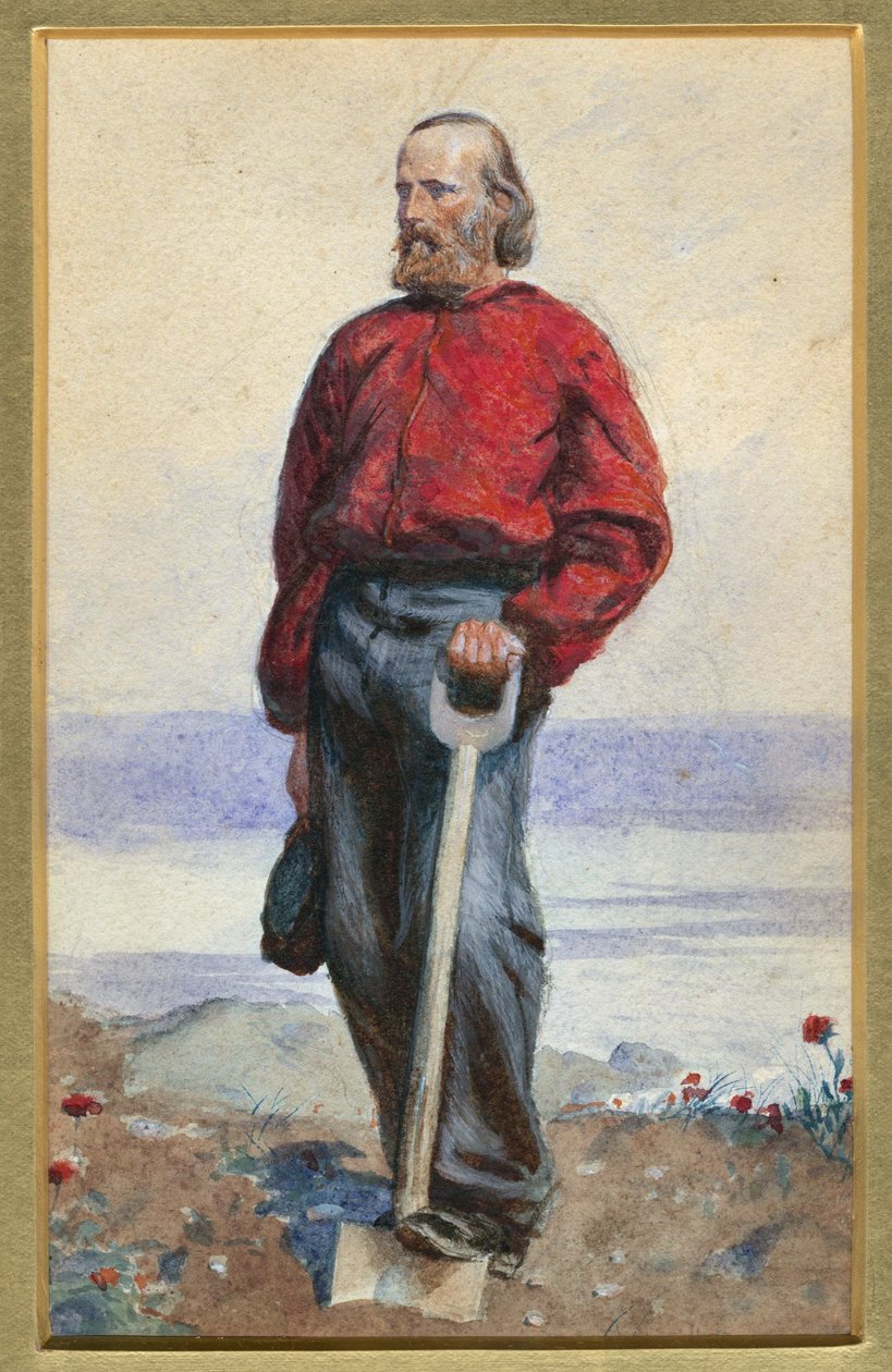 Giuseppe Garibaldi på Capri Island - Oeuvre de Arthur Boyd Houghton (1836-1875) - 1860 - Akvarell på papir - 25,5x18 - Privat samling av Arthur Boyd Houghton
