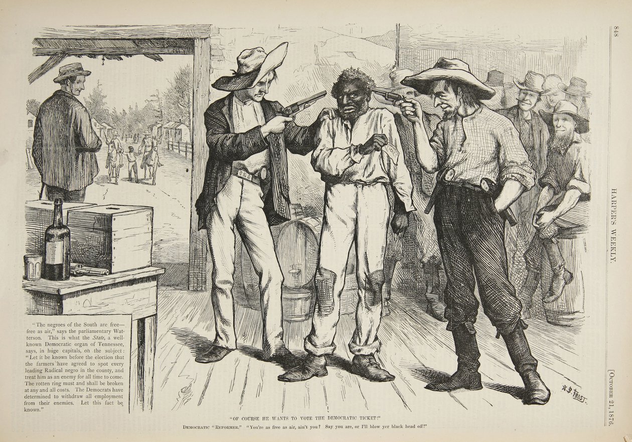 Selvfølgelig vil han stemme på den demokratiske billetten, 1876 av Arthur Burdett Frost