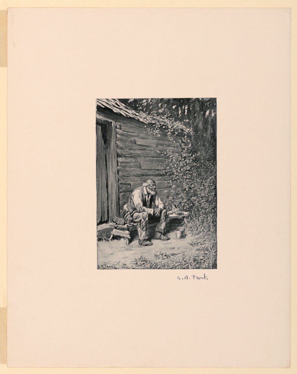 Onkel Remus ved døren til hytta hans av Arthur Burdett Frost