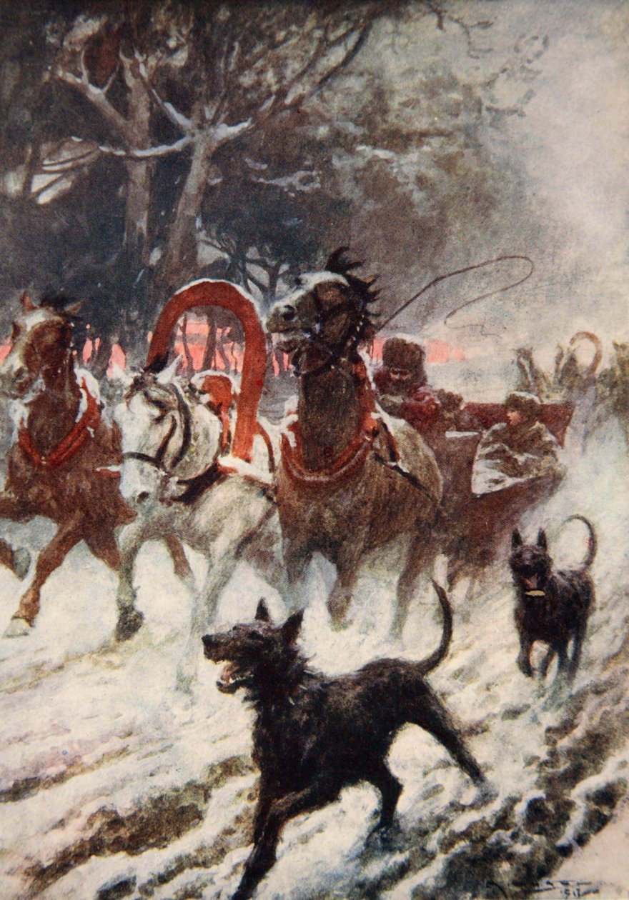 Elisabeth av Böhmen stjeler den ungarske kronen (farge litho) av Arthur C. (after) Michael