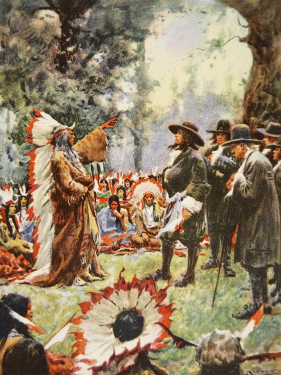 William Penns traktat med indianerne, illustrasjon fra 