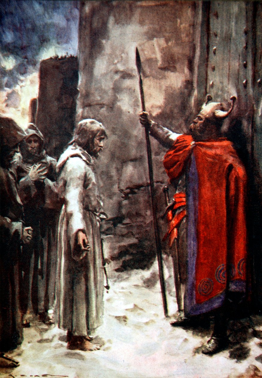 Henry IV av Tyskland utenfor portene til Canossa, Italia, 1077 1913 av Arthur C Michael