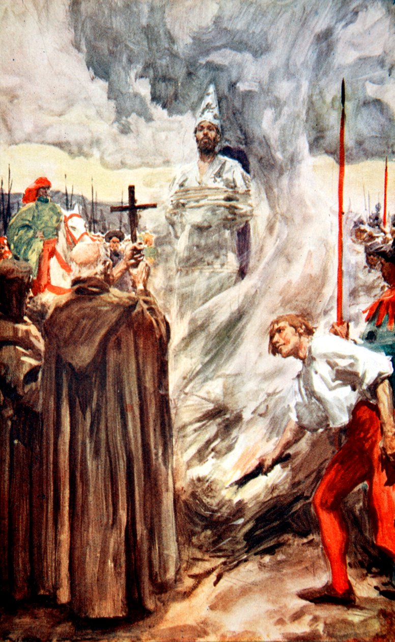 Brenningen av John Huss, 6. juli 1415 1913. av Arthur C Michael