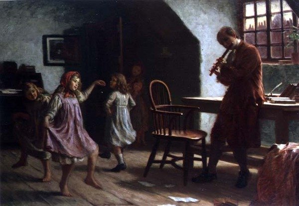 Barn som danser før Oliver Goldsmith av Arthur Claude Cooke