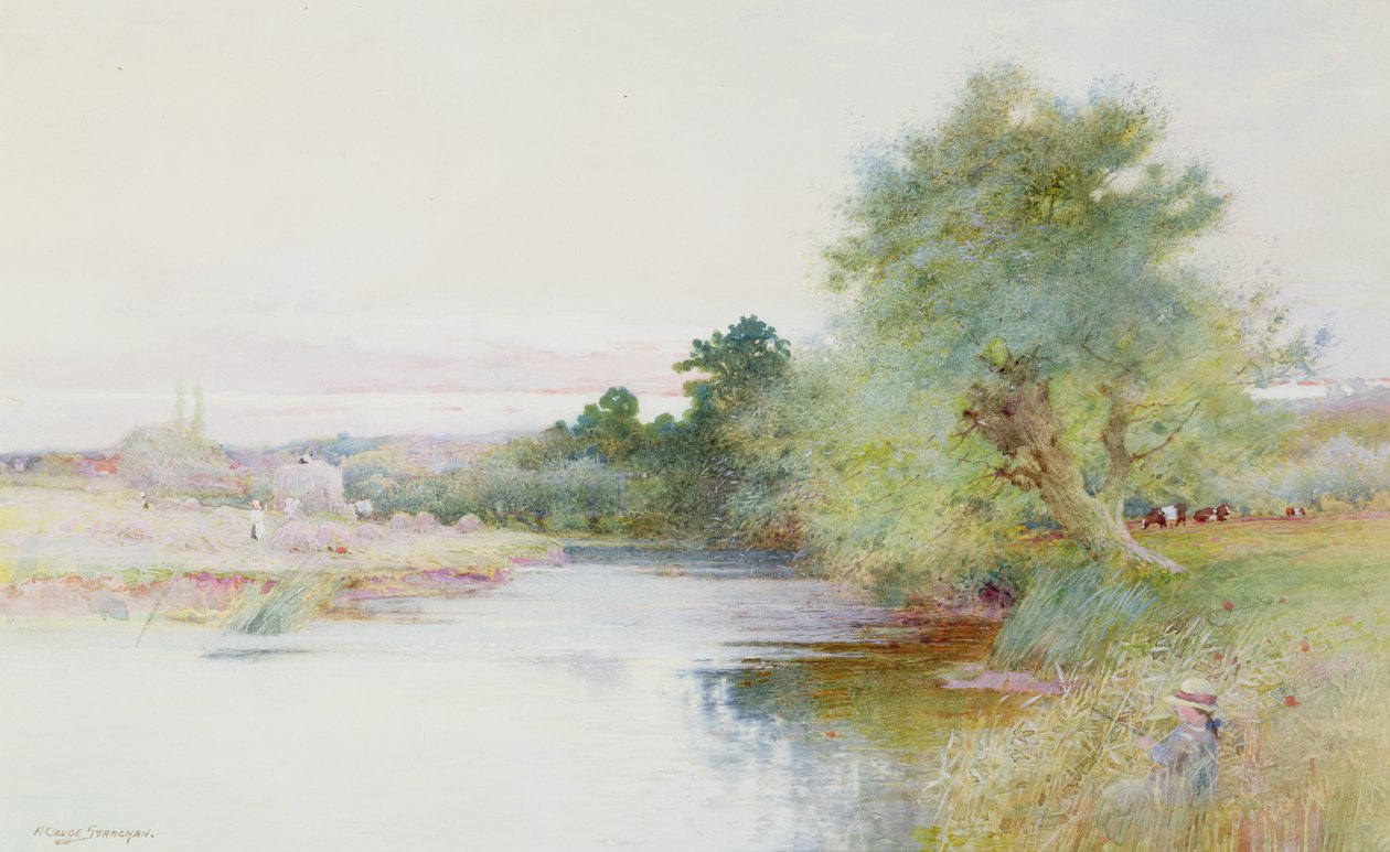 Høsting nær Marlow av Arthur Claude Strachan