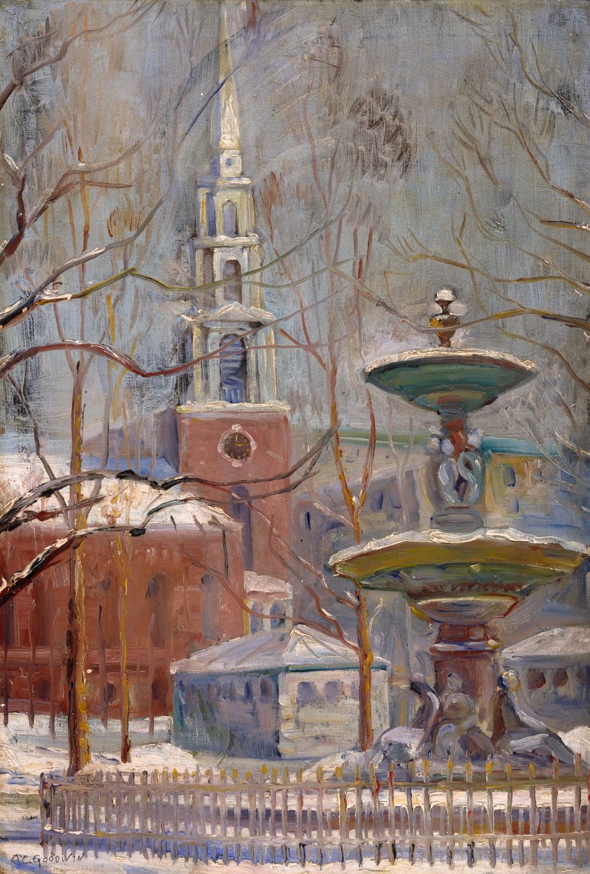 Park Street ved Boston Commons, ca. 1910-20 av Arthur Clifton Goodwin