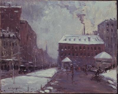 Tremont Street, Pelham Hotel, Boston (olje på lerret) av Arthur Clifton Goodwin