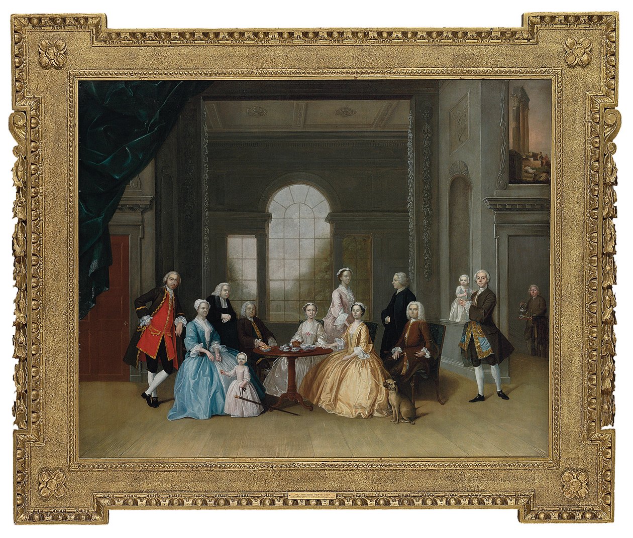 Gruppeportrett av John Offley Crewe og hans familie av Arthur Devis