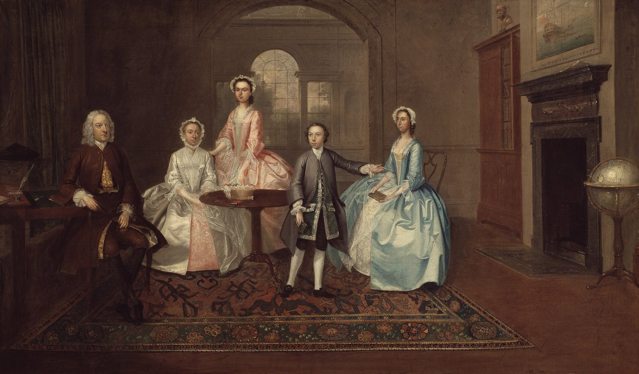 John Thomlinson og hans familie, 1745 av Arthur Devis
