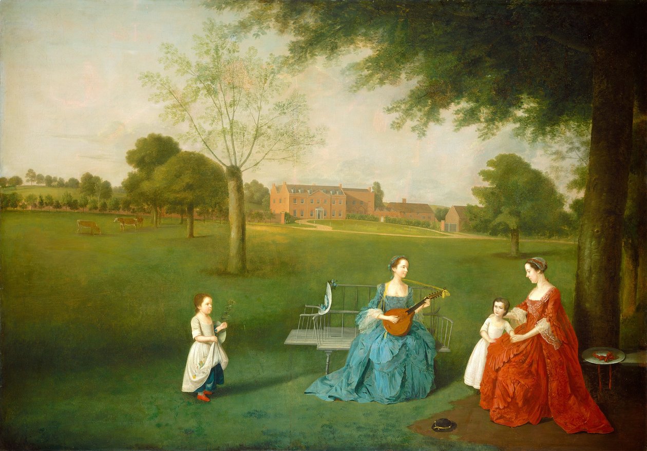 Medlemmer av Maynard-familien i parken ved Waltons, ca. 17551762. av Arthur Devis