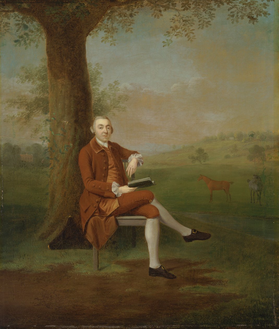 Sannsynligvis John Trevor, tredje baron Trevor, fra St. Anne's Hill, Surrey, og Trevalyn Hall, Denbighshire (tidligere T. Travers, Esq.) av Arthur Devis
