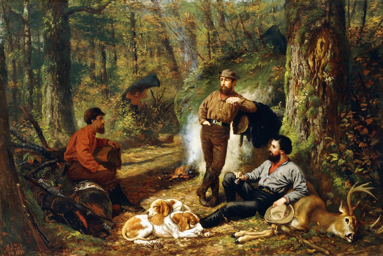 Halt on the Portage, 1871 av Arthur Fitzwilliam Tait