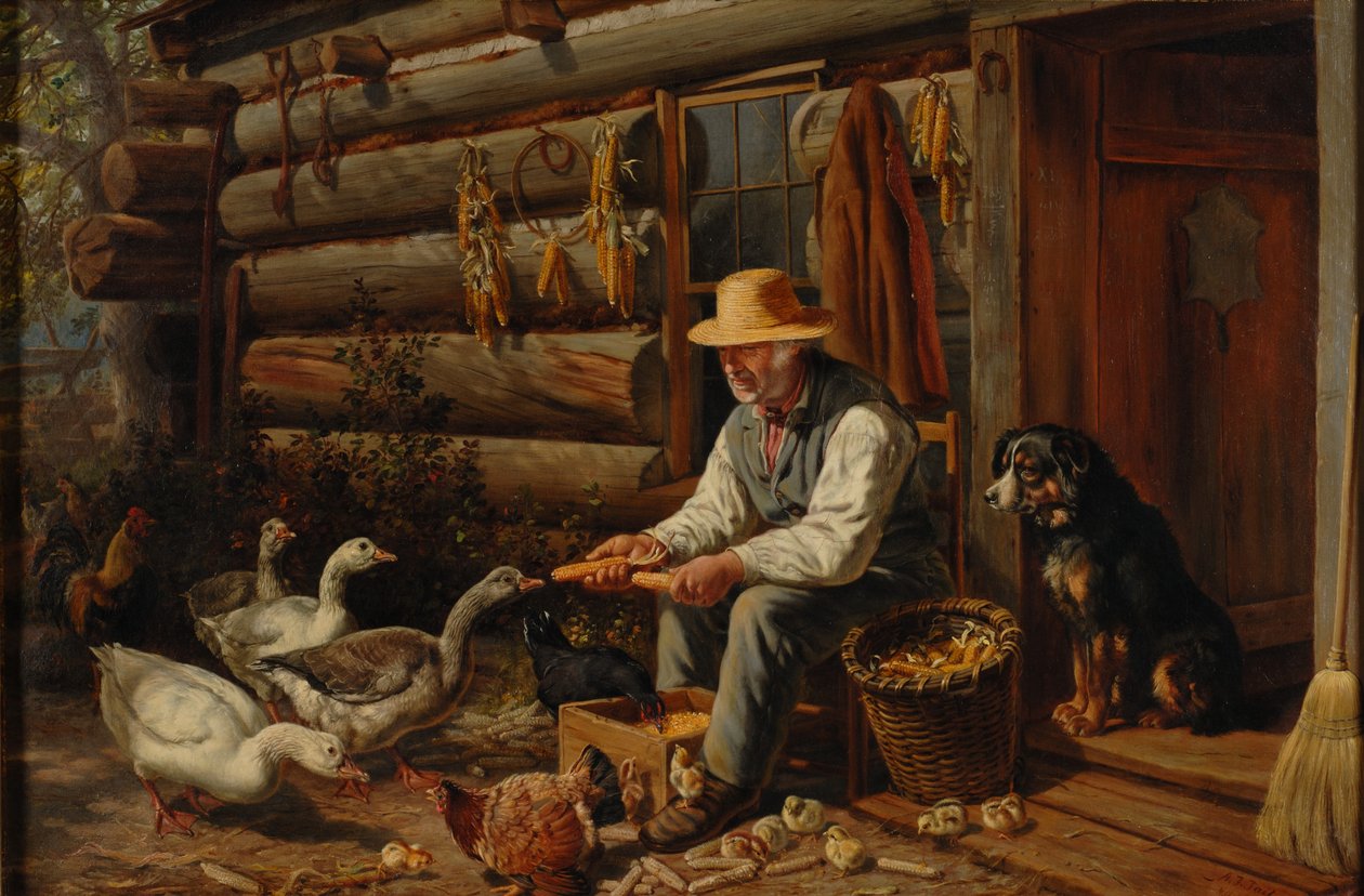 The Old Pioneer: Onkel Dan og hans kjæledyr, 1878 av Arthur Fitzwilliam Tait