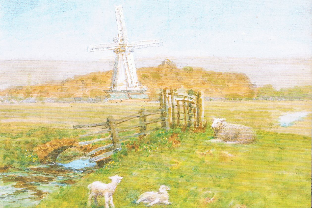 Vindmøllen, Rye, Sussex, Postkort, 1970-tallet av Arthur Foord Hughes
