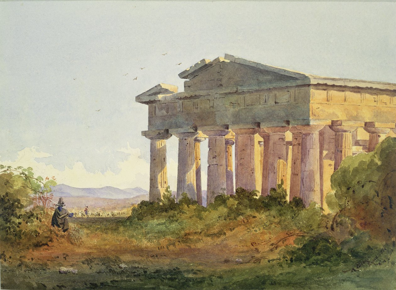Landskap ved Paestum av Arthur Glennie