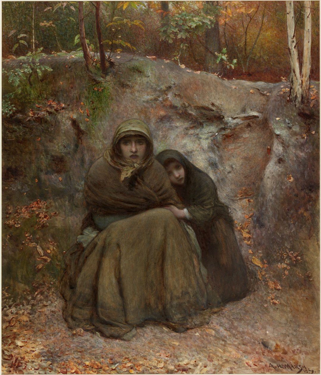 Wayfarers (kroppsfarge og akvarell på papir) av Arthur Hardwick Marsh