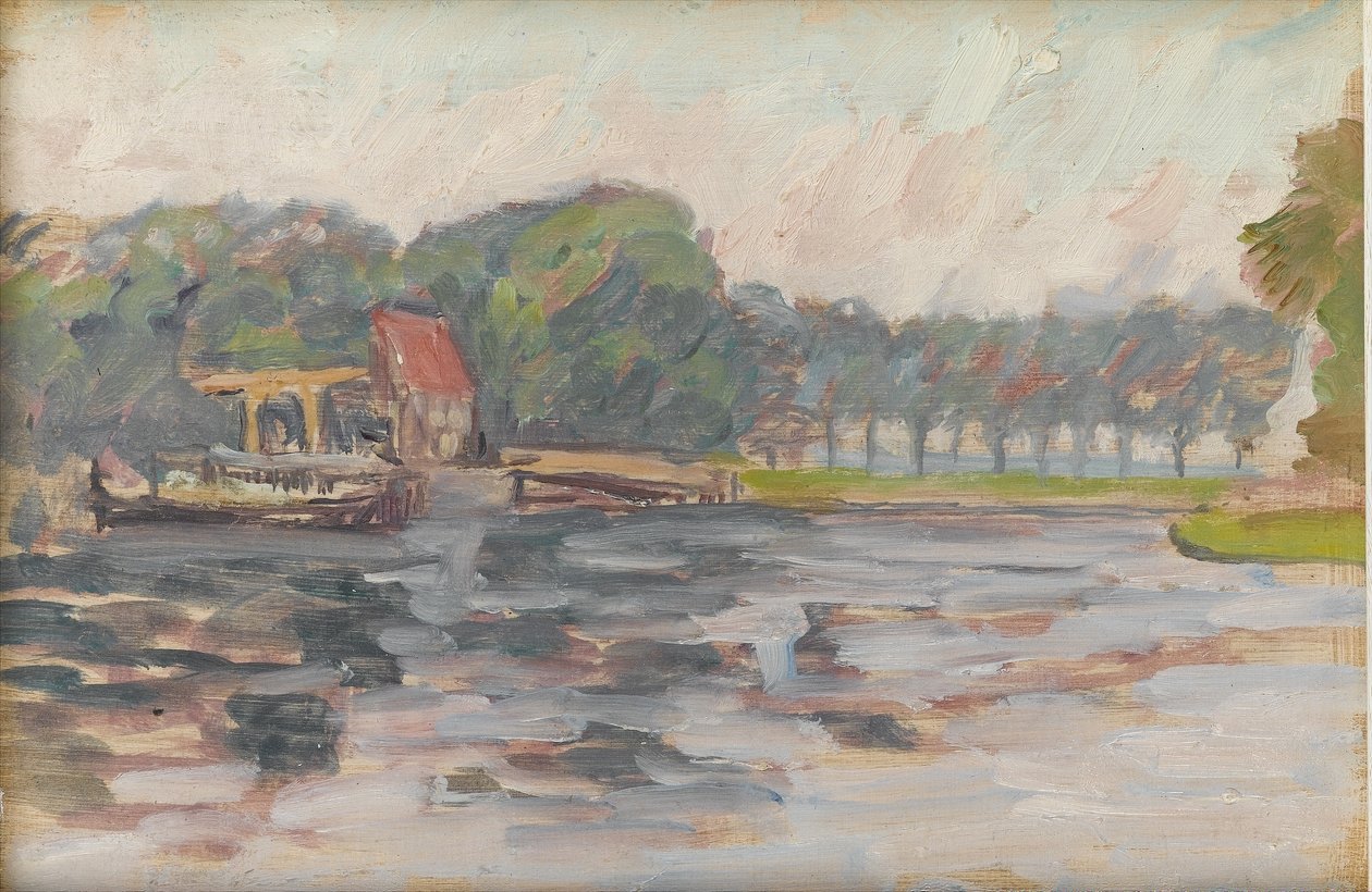 Utsikt over innsjøen, ca. 1910 av Arthur Haythorne Studd
