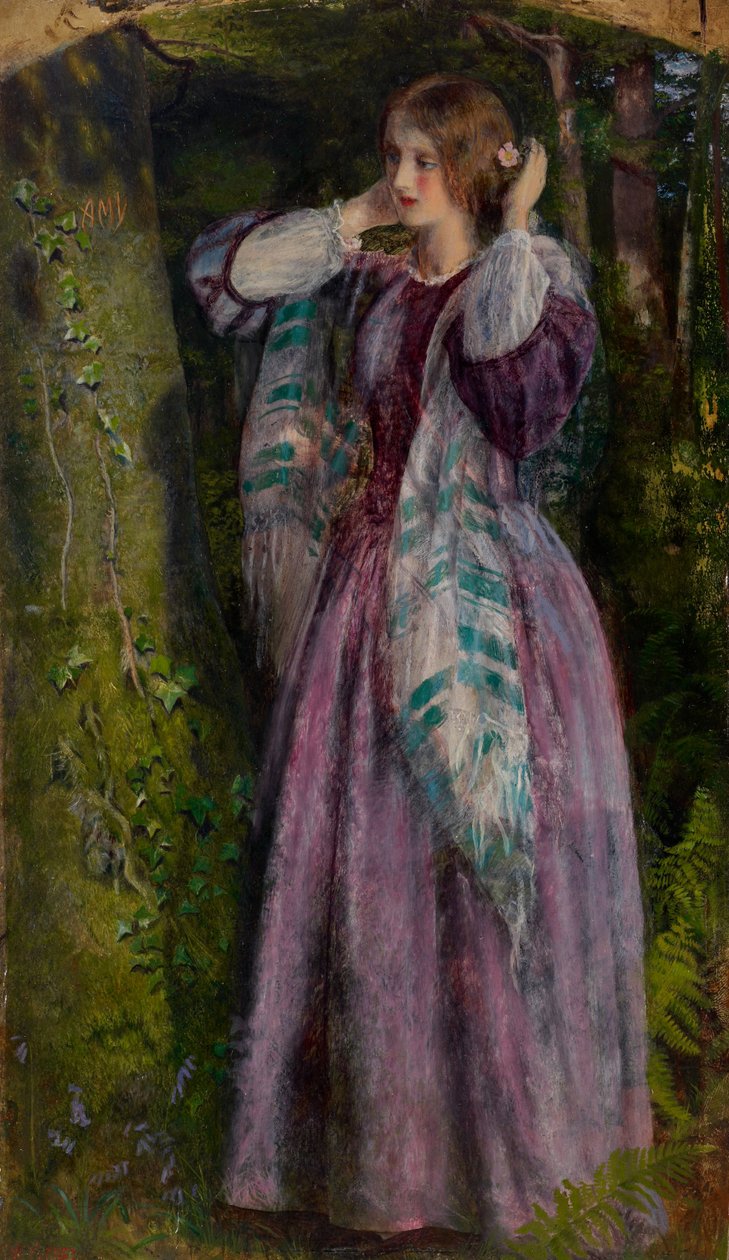 Amy, studie for "The Long Engagement", 1859 av Arthur Hughes