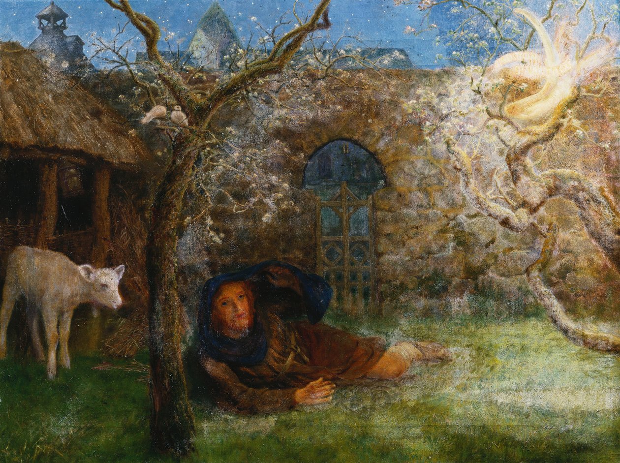 Caedmons oppvåkning, av Arthur Hughes