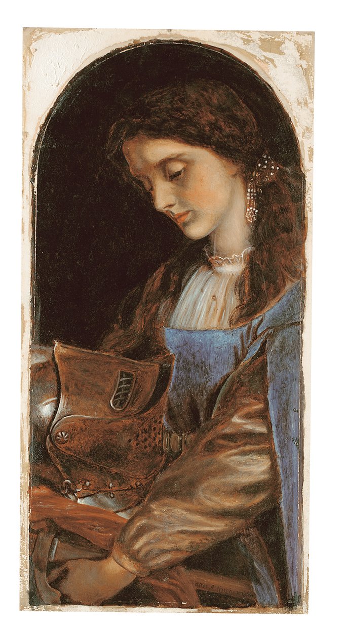 Elaine med rustningen fra Lancelot, 1870 av Arthur Hughes