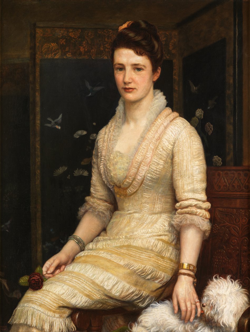 Gertrude Fearon (Olje på lerret lagt på bord) av Arthur Hughes