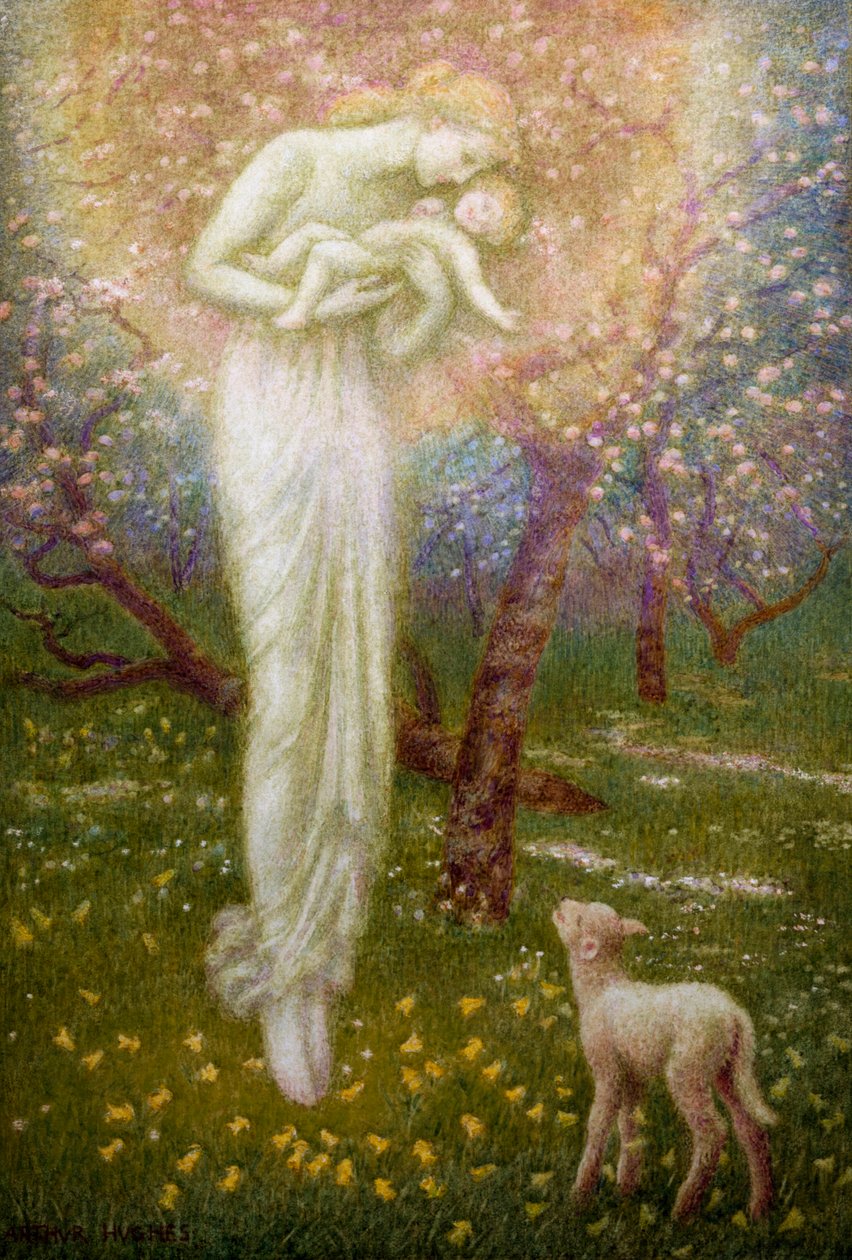 Lille lam, hvem skapte deg (maleri) av Arthur Hughes