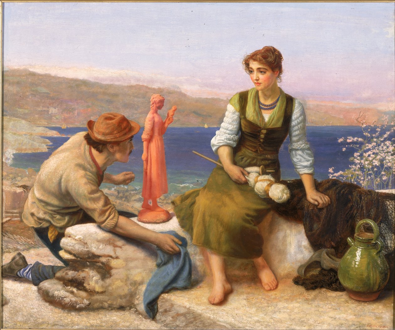 Pottemakerens frieri, ca. 1886 av Arthur Hughes