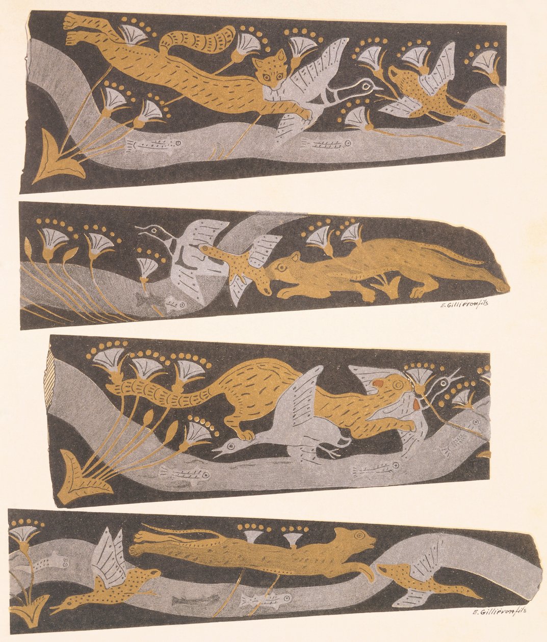 Bronse-, gull- og sølvdolker, fra 1921 (tegning) av Arthur John Evans
