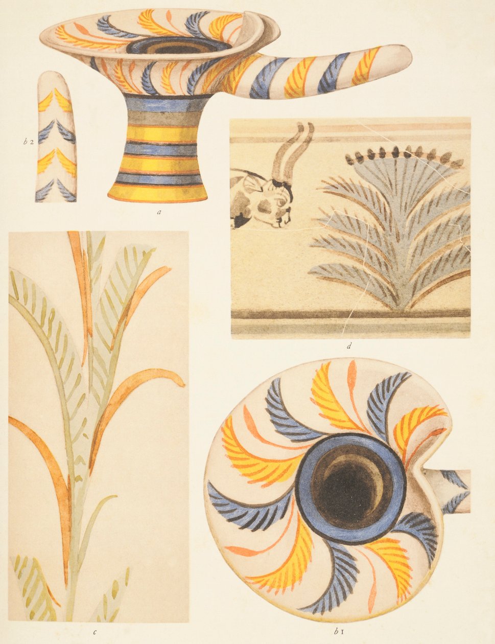 Detalj av keramikkdekorasjonene fra Knossos av Arthur John Evans