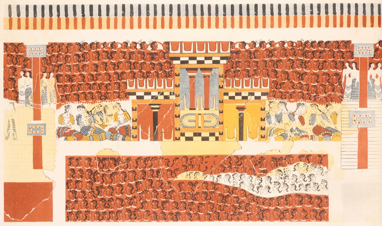 Rekonstruksjon av en freske av Knossos av Arthur John Evans