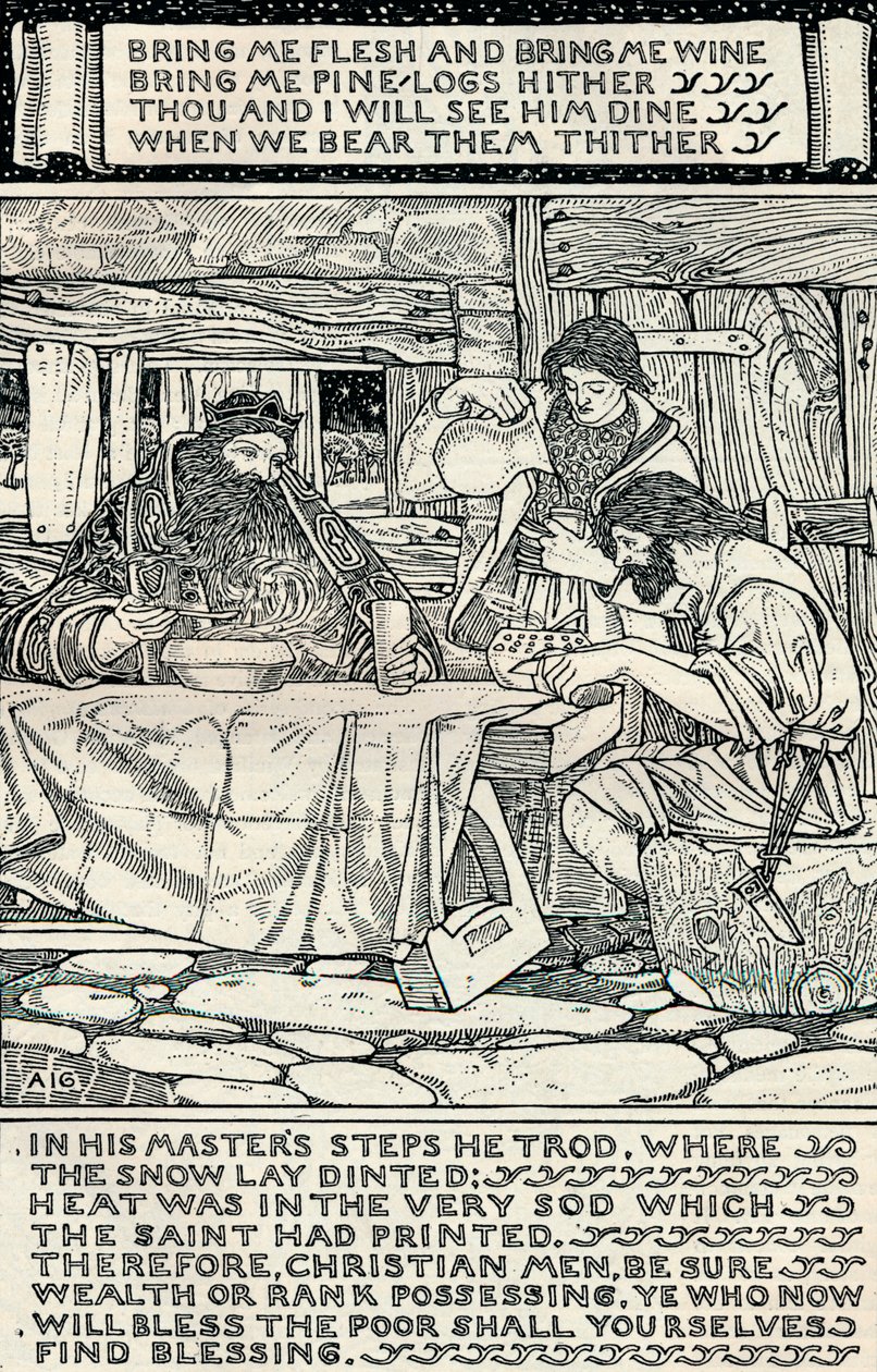 Gode kong Wenceslas, 1895 av Arthur Joseph Gaskin