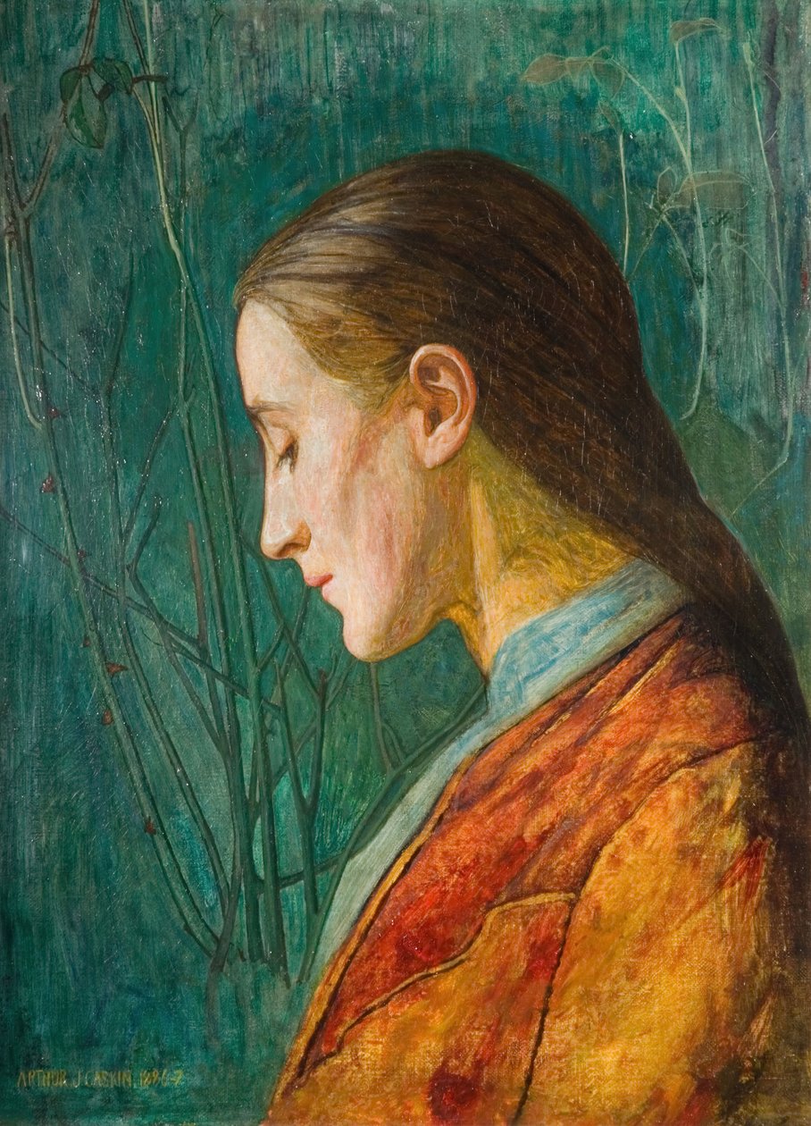 Portrett av en reflekterende dame, 1887. av Arthur Joseph Gaskin