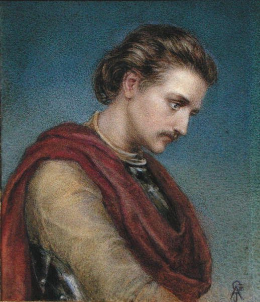 Sir Bedevere (akvarell på papir) av Arthur Joseph Gaskin