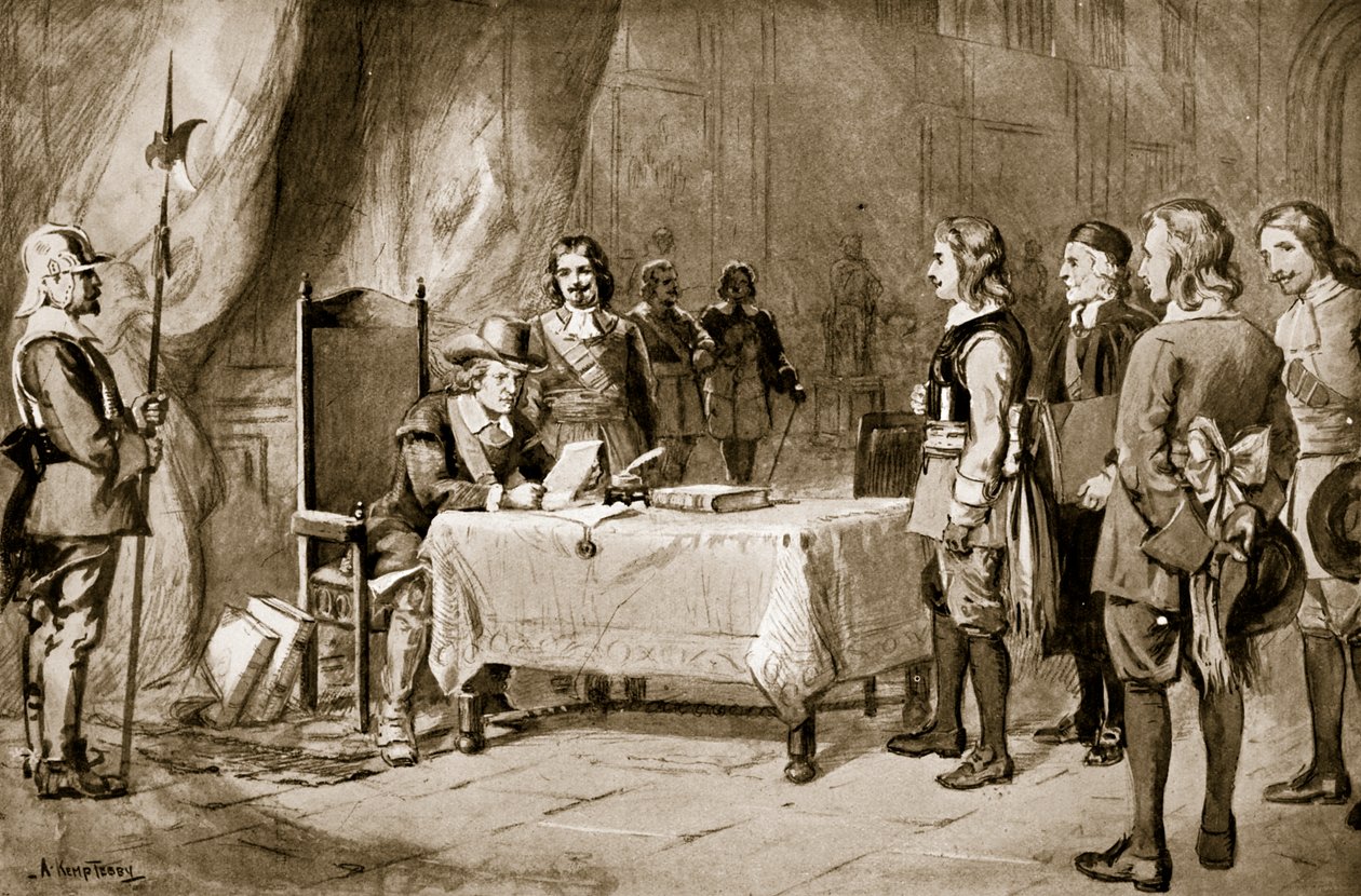 Sveitsiske utsendinger før Cromwell, illustrasjon fra 