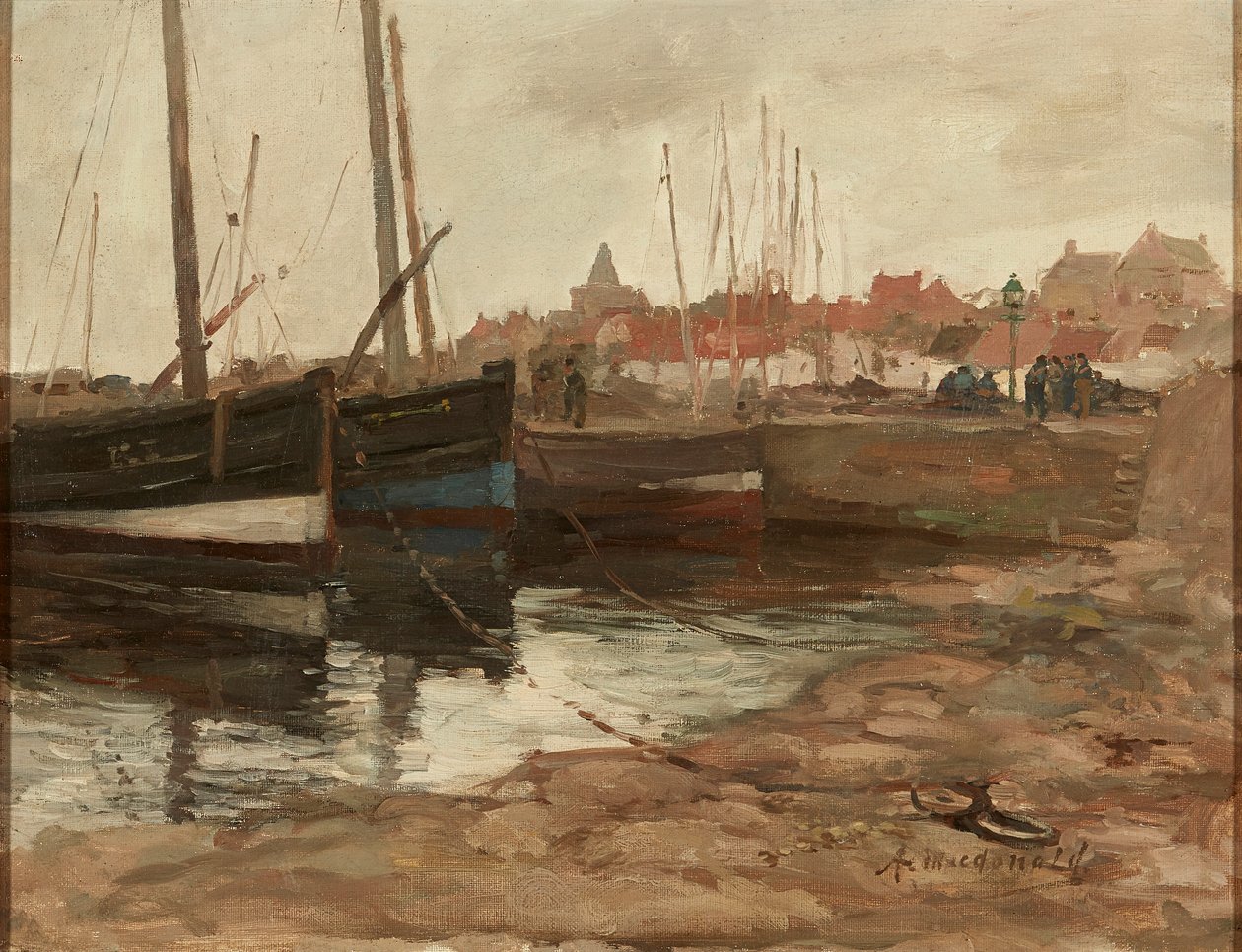 East Neuk Harbor (olje på lerret) av Arthur MacDonald